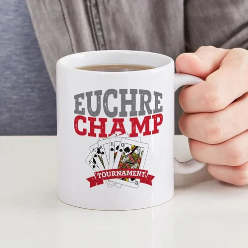 Vista 6 de CafePress Euchre Champ Mugs Taza de café de cerámica de 11 oz (11.0 fl oz)