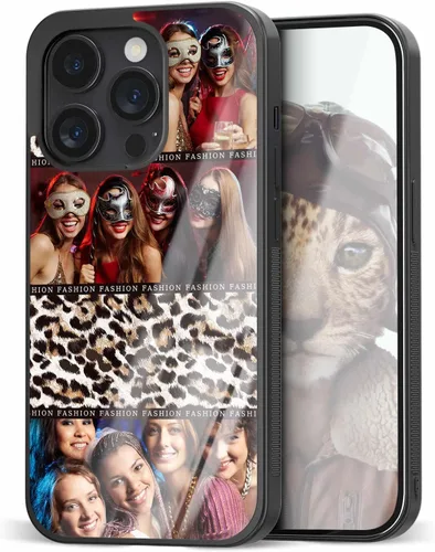 Vista 16 de Fundas personalizadas para iPhone y Samsung Photo Collage VS Leopard Print Case para amigas y mujeres