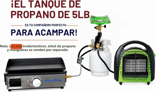 Vista 13 de Flame King YSN5LB-GAUGE - Cilindro de tanque de propano de acero de 5 libras con manómetro y válvulas OPD para parrillas y barbacoas, camping, pesca