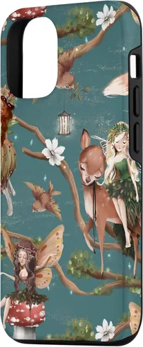 Vista 2 de iPhone 12/12 Pro Woodland Criatures - Carcasa para jardín de hadas