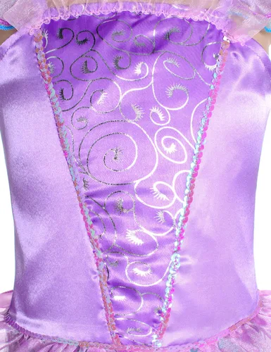 Vista 6 de Joy Join - Disfraz de princesa sirena para niñas pequeñas con peluca, corona rosa