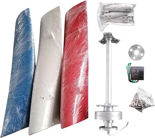 Vista 5 de Kit generador de turbina eólica, 400 W, 12 V/24 V, 3 aspas, portátil, vertical, hélice, generador de turbina eólica, kit de generador de turbina