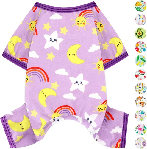 Vista 18 de Pijamas para perros de primavera y verano, ropa para perros pequeños y niñas – Niños – Perros de tamaño mediano, ropa suave y elástica para Verde