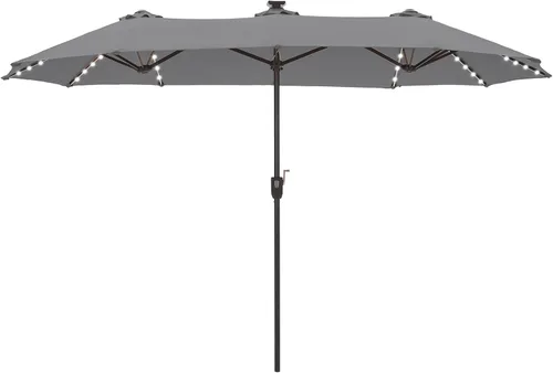 Vista 18 de HERA'S PALACE - Sombrilla de patio rectangular de 13 pies, sombrilla grande para exteriores con manivela, sombrilla de mesa para patio con potente