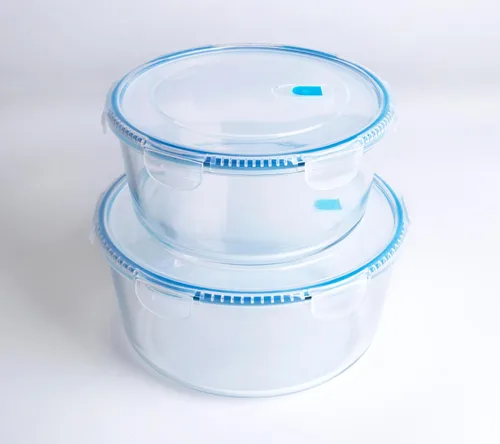 Vista 7 de Recipientes de vidrio de borosilicato templado grandes para almacenamiento de alimentos con tapas libres de BPA, [paquete de 2] Recipientes
