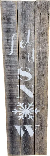 Vista 8 de Letrero de madera rústica envejecida DIY en blanco (gris envejecido, 11"x36")