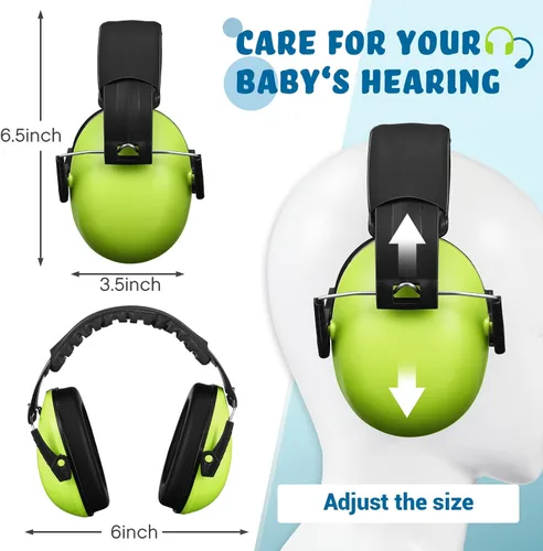 Vista 2 de Yunsailing Orejeras para niños con reducción de ruido de 26 dB, auriculares ajustables de protección para los oídos