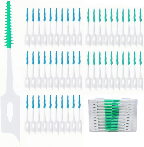 Vista 7 de 300 cepillos interdentales de doble uso de silicona suave, púas dentales desechables, púas de hilo dental de primera calidad para una limpieza