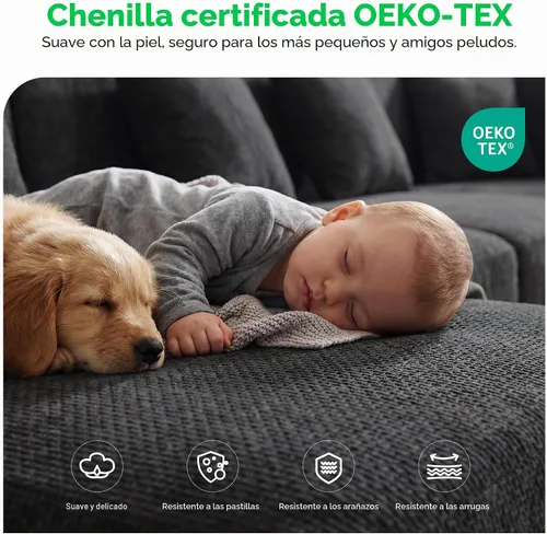 Vista 5 de MONVANE Sofás seccionales deshuesados de gran tamaño de 103 pulgadas para sala de estar, sofá de nube en forma de L de 4 asientos, sofá modular