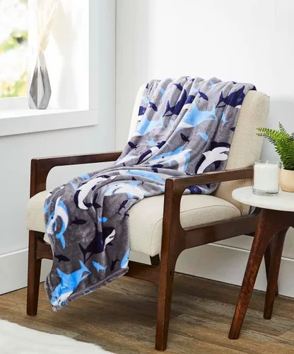 Vista 6 de Shark Baby - Manta extra suave (50 x 60 pulgadas), tiburones azules y grises