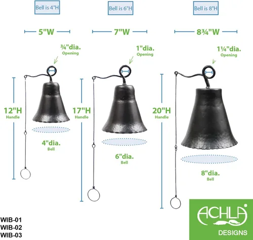 Vista 4 de Achla Designs Campana de hierro forjado, mediana