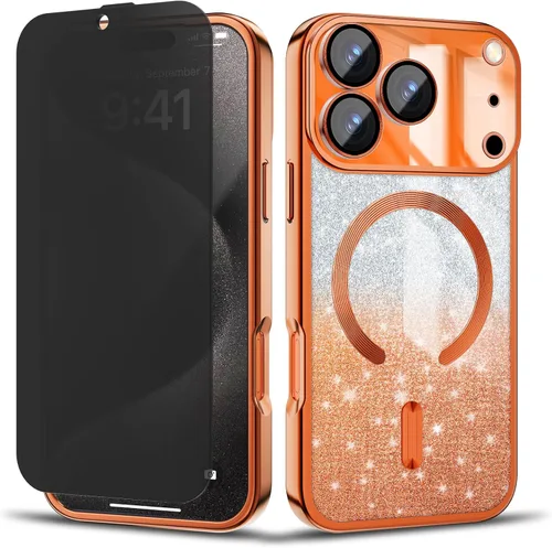 Vista 52 de Funda magnética para iPhone 13 Pro MagSafe con protector de lente de cámara, protección completa, delgada, suave, a prueba de golpes, antiarañazos