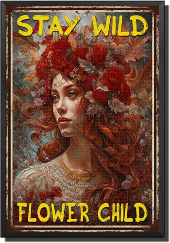 Vista 33 de LIUAXICIA Letreros de estaño vintage de metal retro Una chica que realmente amaba la jardinería Elegantes letreros de metal de estaño para cocina