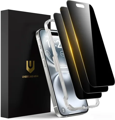 Vista 16 de UNBREAKcable Protector de pantalla de privacidad para iPhone 15-3 Pack