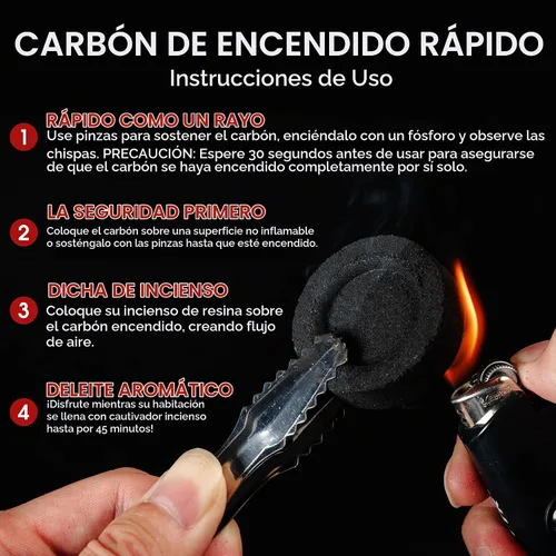 Vista 3 de Sunlight® Tabletas de carbón para incienso - Tabletas de carbón ligero rápido - Luces de disco de carbón - Rollos de quemador de resina de 1.299 in