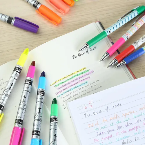 Vista 6 de Mr. Pen Kit de diario bíblico, paquete de 18 – 10 resaltadores de gel, 8 bolígrafos que no se corren, bolígrafos bíblicos e iluminadores, no se