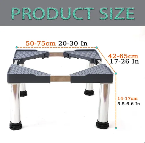 Vista 2 de Mini pedestal de secadora ajustable para refrigerador con 4 pies resistentes, aumenta 5.56.6 pulgadas de altura, carga máxima 770 libras/771.6 lbs