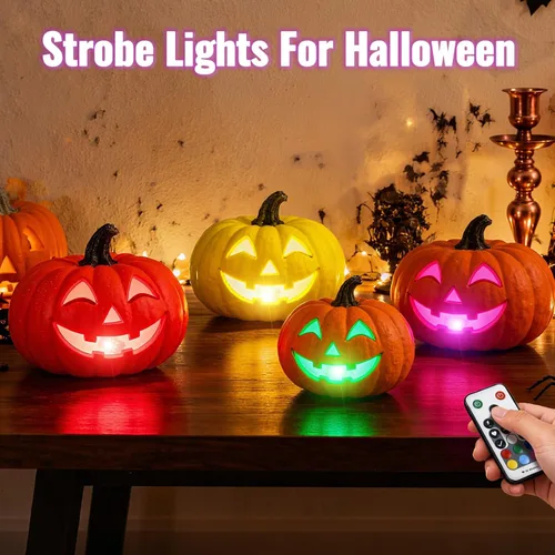 Vista 11 de 4 luces estroboscópicas LED inalámbricas mejoradas con control remoto, luces de advertencia de emergencia recargables por USB, luces LED