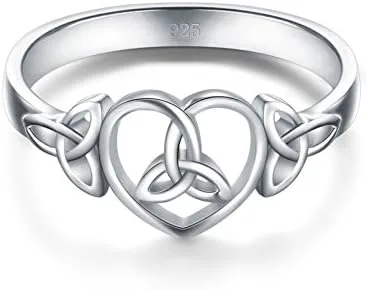 Vista 2 de Anillo de plata 925, anillo apilable, alianza de matrimonio para siempre, resistente al deslustre, pulido intenso, de Boruo