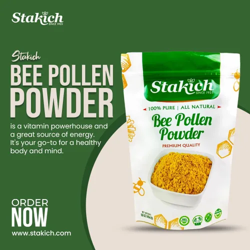 Vista 5 de Stakich Bee Pollen Powder - Natural Energy Support Supplement - 1 lb