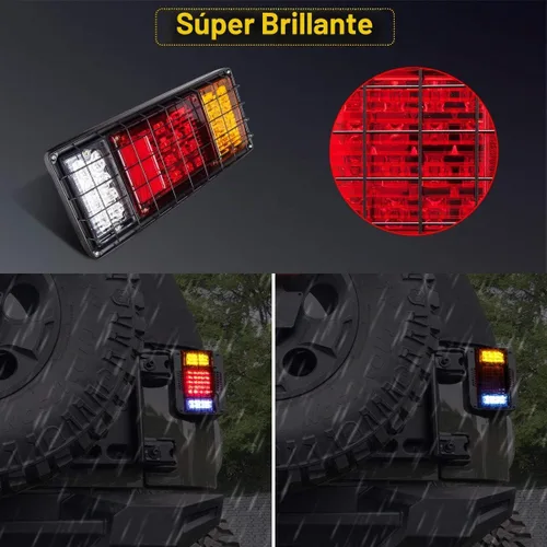 Vista 3 de LIMICAR Kit de 40 luces LED traseras de remolque impermeable, luces de remolque con señal de giro inversa, kit de luz de freno para remolque, luces