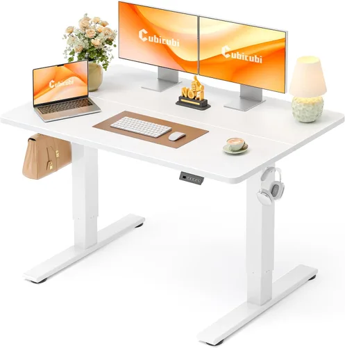 Vista 46 de CubiCubi Escritorio eléctrico de pie de 48 x 30 pulgadas, escritorio de pie ajustable en altura con ajustes preestablecidos de memoria, escritorio