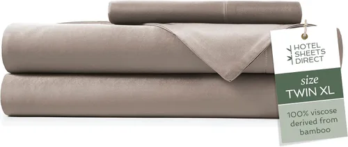 Vista 45 de Hotel Sheets Direct - Juego de sábanas 100% viscosa derivada de bambú tamaño individual - sábanas refrescantes con 1 funda de almohada
