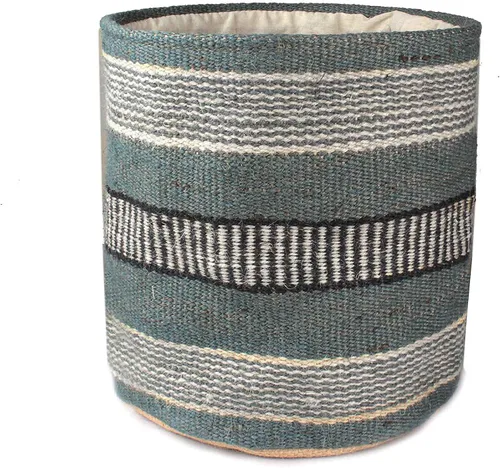 Vista 23 de Cesta de Maceta de Yute Resistente, Cesta Tejida Moderna, Maceta para Flores, Maceteros de Interior para Suelo, Cesta Organizadora de Almacenamiento