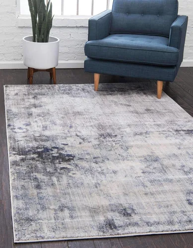 Vista 19 de Unique Loom Helios Collection - Alfombra Santorini (2 pies 2 pulgadas x 6 pies 1 pulgada, azul/beige)