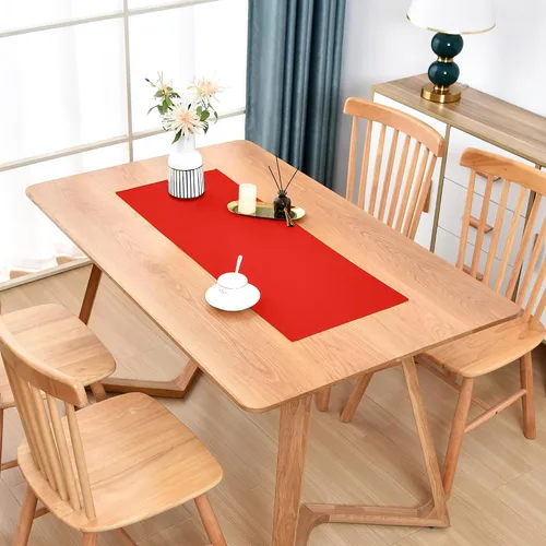 Vista 29 de Camino de Mesa Beige Estilo Granja Caminos de Mesa Pequeños Cortos de 36 Pulgadas Camino de Mesa de Centro para Cómoda Sala de Estar Dormitorio