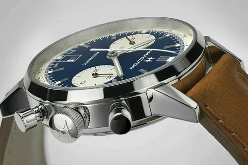 Vista 4 de Hamilton Intra-Matic cronógrafo automático esfera azul reloj para hombre H38416541, Azul, Reloj automático