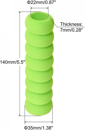 Vista 2 de uxcell Cubierta de manija de puerta Protector de goma de nitrilo Funda en espiral Verde 2 piezas
