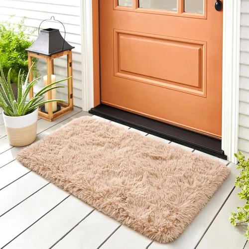Vista 88 de Noahas Alfombras de Área Grandes y Esponjosas de 5x8 pies para Sala de Estar y Dormitorio, Alfombra Gruesa de Pelo Largo Beige y Blanca, Alfombra