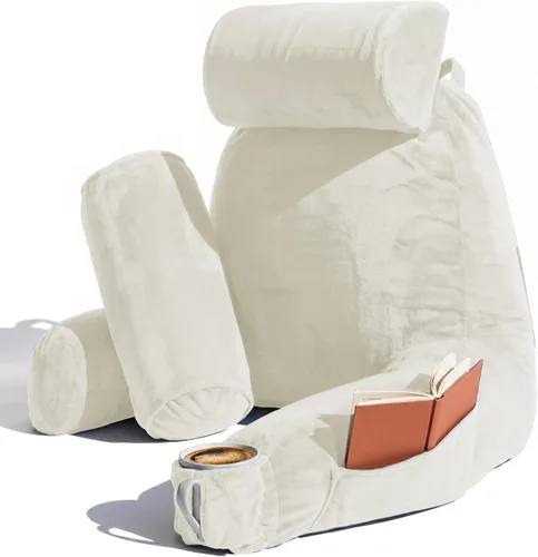 Vista 27 de Nestl Almohada de lectura para niños y adolescentes con espuma viscoelástica triturada, almohadas de respaldo para leer, ver y jugar, uso