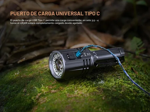 Vista 9 de Fenix LR36R Linterna de búsqueda y rescate de haz largo LEP de 10000 lúmenes con portador de cable de carga EdisonBright