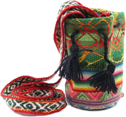 Vista 2 de Shamans Market Bolso con cordón peruano - Pequeño Rojo