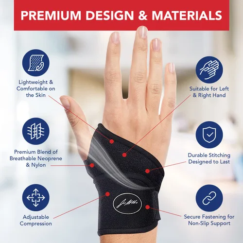Vista 4 de Muñequera desarrollada por doctor, envolturas de muñeca para artritis del túnel carpiano, tendinitis, soporte de mano, ideal para fitness