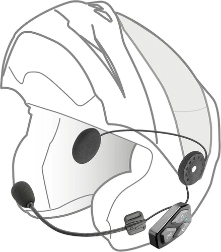 Vista 3 de INTERPHONE UCOM3 - Sistema de comunicación Bluetooth para motocicleta - 2 conductores de hasta 500 Mt de alcance - Batería 10 horas - Cascos