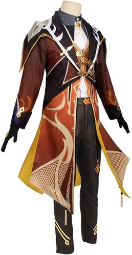 Vista 2 de Zhongli - Disfraz de cosplay de Zhongli, uniforme de Halloween, traje para carnaval