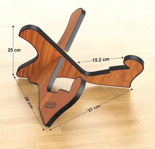Vista 2 de GLEAM Soporte de guitarra – Universal MDF de madera para guitarra eléctrica acústica y bajo, estilo X-Frame Portátil, con cubierta de espuma suave