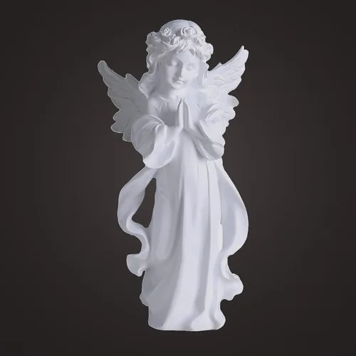 Vista 10 de Estatua de ángel de bebé rezando de cobre, bonita escultura conmemorativa de querubines de seis alas, portátil, tamaño pequeño, decoración
