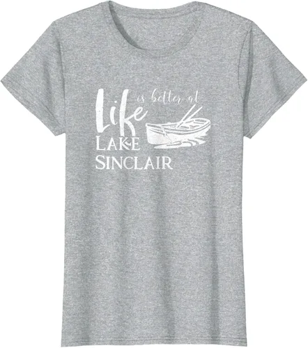 Vista 32 de Life is Better at Lake Sinclair Georgia Camiseta Negro