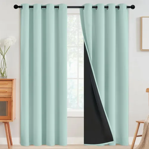Vista 65 de SimpleHome - Cortinas opacas 100% para recámara, cortinas de ventana con ojales beige, con aislamiento térmico, cortinas de oscurecimiento