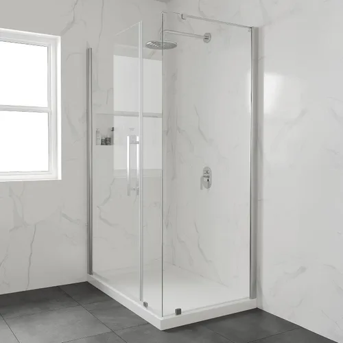 Vista 11 de OVE Decors - Base de ducha de 48 x 32 pulgadas, drenaje reversible, color blanco