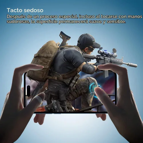 Vista 7 de PERFECTSIGHT Sapphire - Protector de pantalla antideslumbrante y antiluz azul, diseñado para iPhone 14 Pro Max, protección ocular de vidrio templado