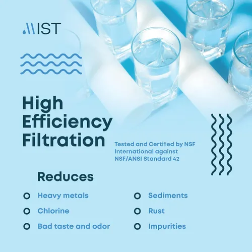 Vista 7 de Mist - Filtro de agua para fregadero, filtro de grifo, acero inoxidable, capacidad de 320 gl, reduce el metal pesado, filtro de agua certificado