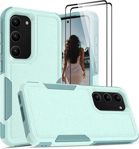 Vista 137 de Jeylly Funda para Samsung Galaxy S10 Plus S10+, ajuste delgado, doble capa, resistente, absorción de golpes, TPU con carcasa trasera de Negro