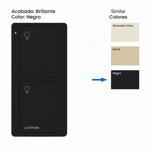 Vista 2 de Lutron Pico Remote para interruptor inteligente Caseta, control de 2 Negro