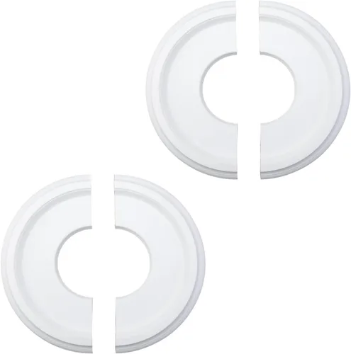 Vista 6 de Semetall Medallón de techo 11-7/8" OD x 1-7/8" P Blanco Rosa decorativa de techo para accesorios de iluminación, molduras de corona, decoración
