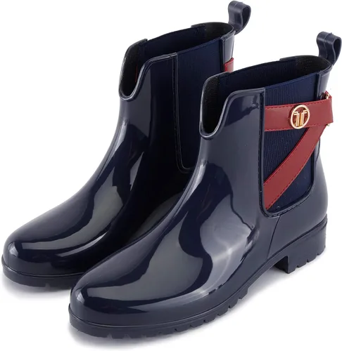 Vista 2 de Alexis Leroy Botas de lluvia cortas impermeables con correa y diseño de hardware